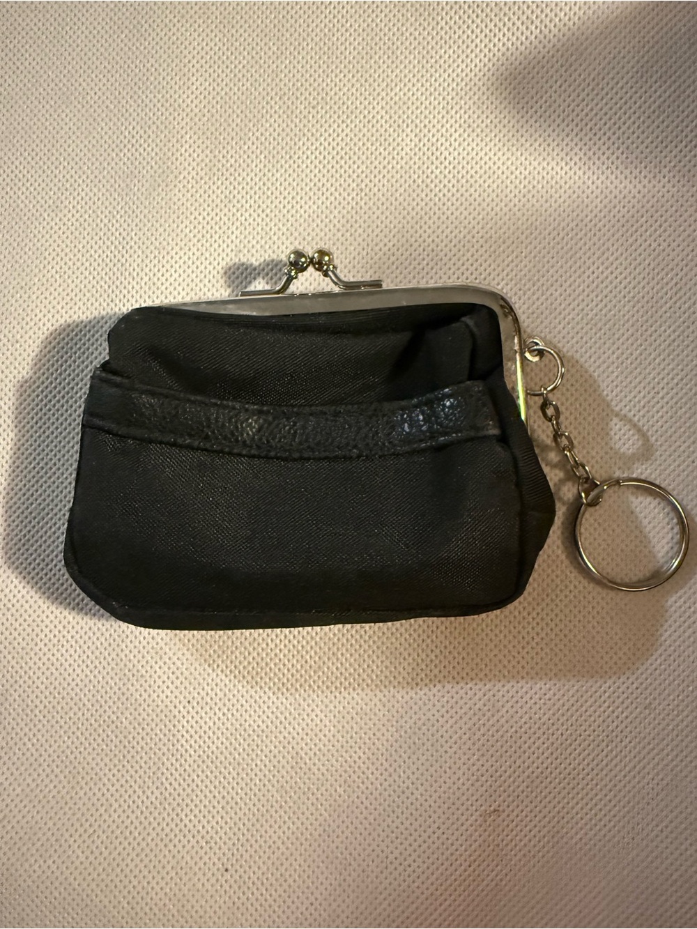Black Women's Coin Pouch Keychain Wallet - Compact Everyday Accessory
